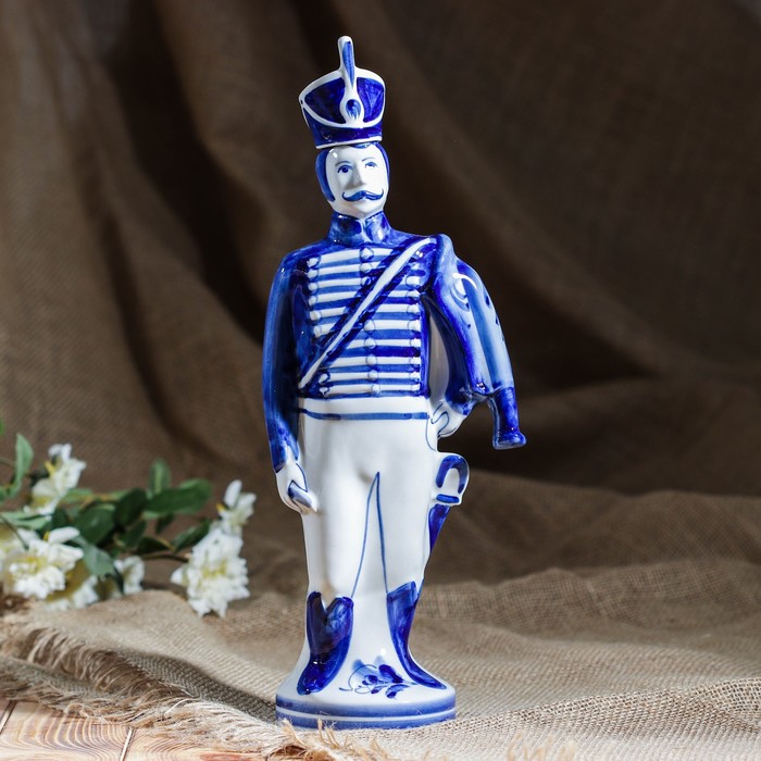 Штоф "Гусар", 0,5 л, гжель, фарфор