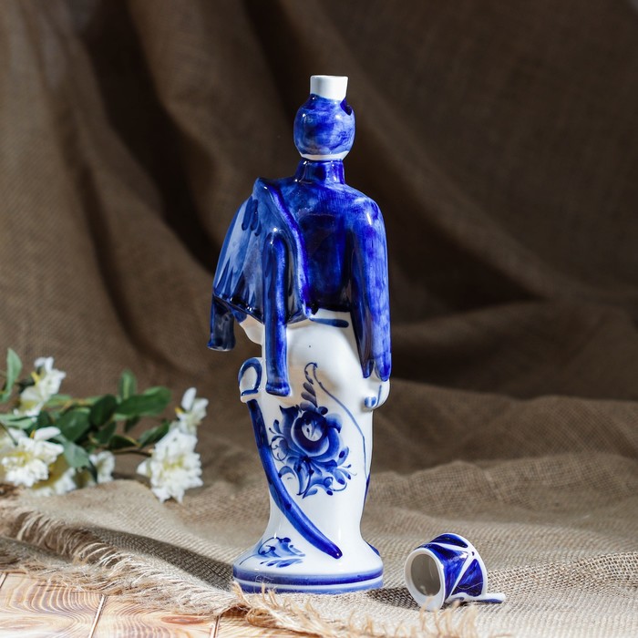 Штоф "Гусар", 0,5 л, гжель, фарфор