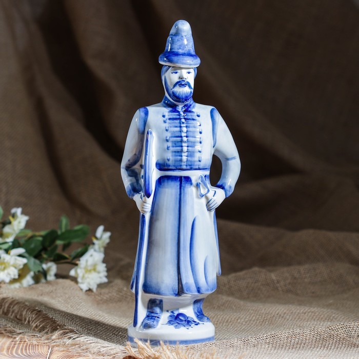 Штоф "Стрелец", 0,7 л, гжель, фарфор, 2с