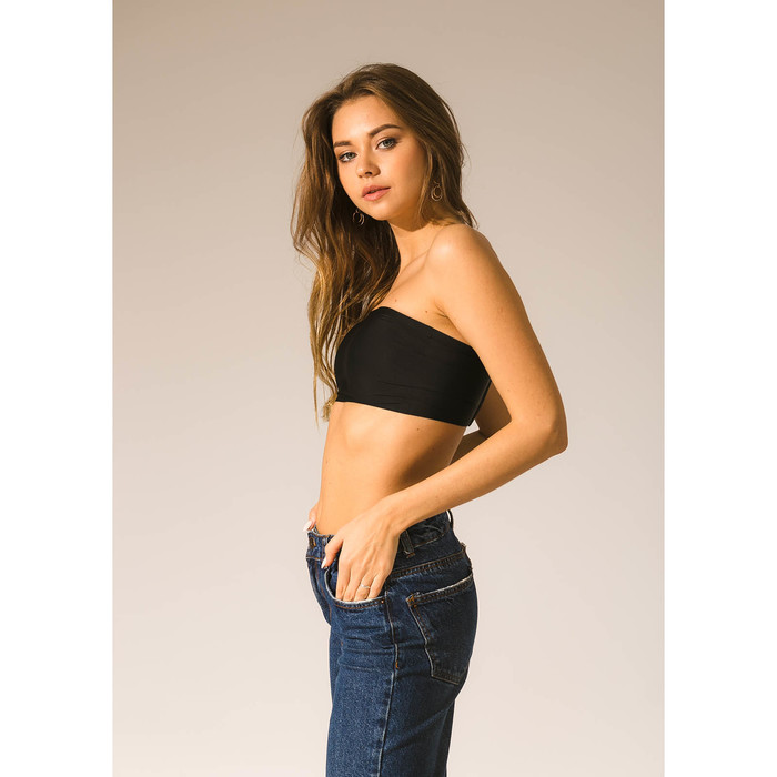 Бра бесшовное на крючках р.40-42 цв черный