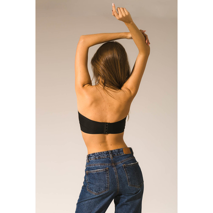 Бра бесшовное на крючках р.40-42 цв черный