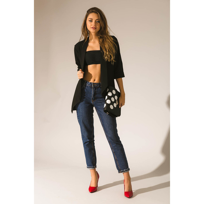 Бра бесшовное на крючках р.40-42 цв черный