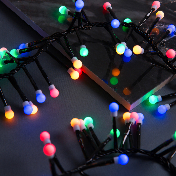 НИТЬ уличная, УМС, Мишура шарики Д:4 м. Н.Т. LED-400-31V 8 режимов, МУЛЬТИ