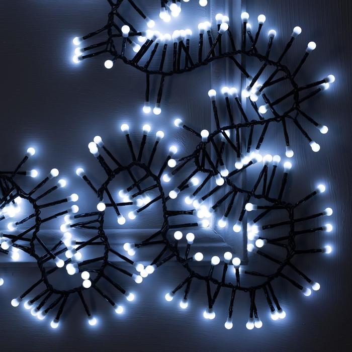 НИТЬ уличная, УМС, Мишура шарики Д:4 м. Н.Т. LED-400-31V 8 режимов, БЕЛЫЙ