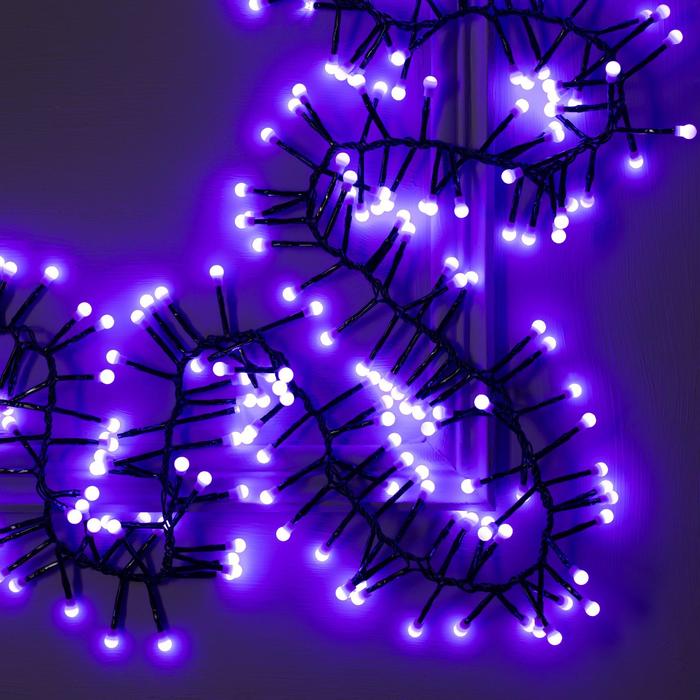 НИТЬ уличная, УМС, Мишура шарики Д:4 м. Н.Т. LED-400-31V 8 режимов, ФИОЛЕТ