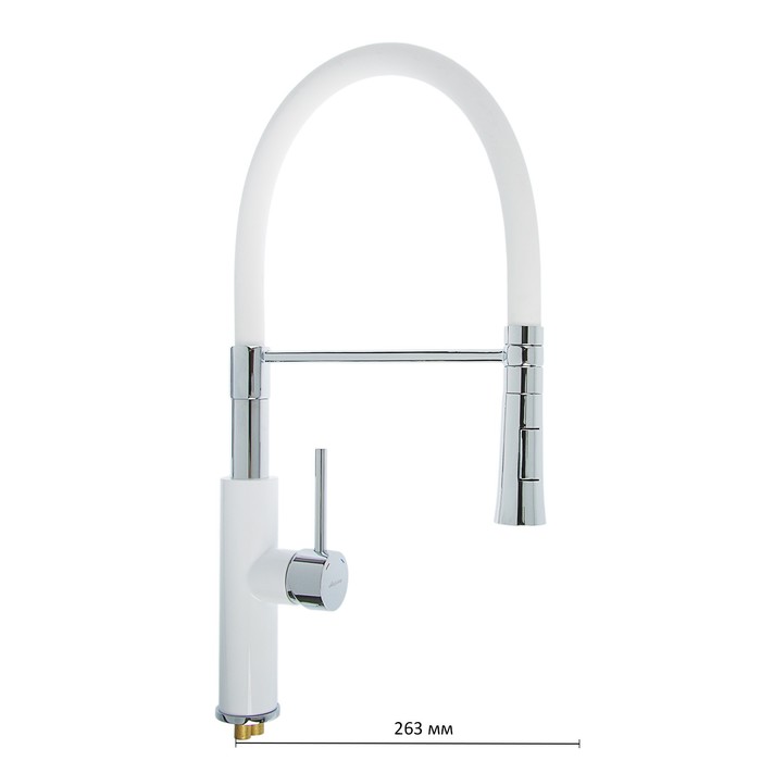 Cмеситель для кухни Accoona A4890GG-1, однорычажный, латунь, белый