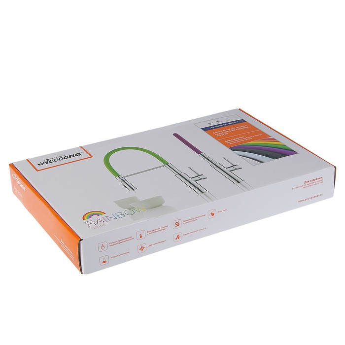 Cмеситель для кухни Accoona A4890F-1, однорычажный, латунь, черный/хром