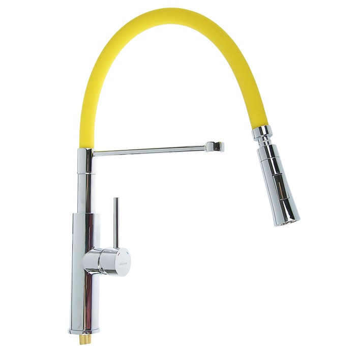 Cмеситель для кухни Accoona A4890H-1, однорычажный, латунь, желтый/хром