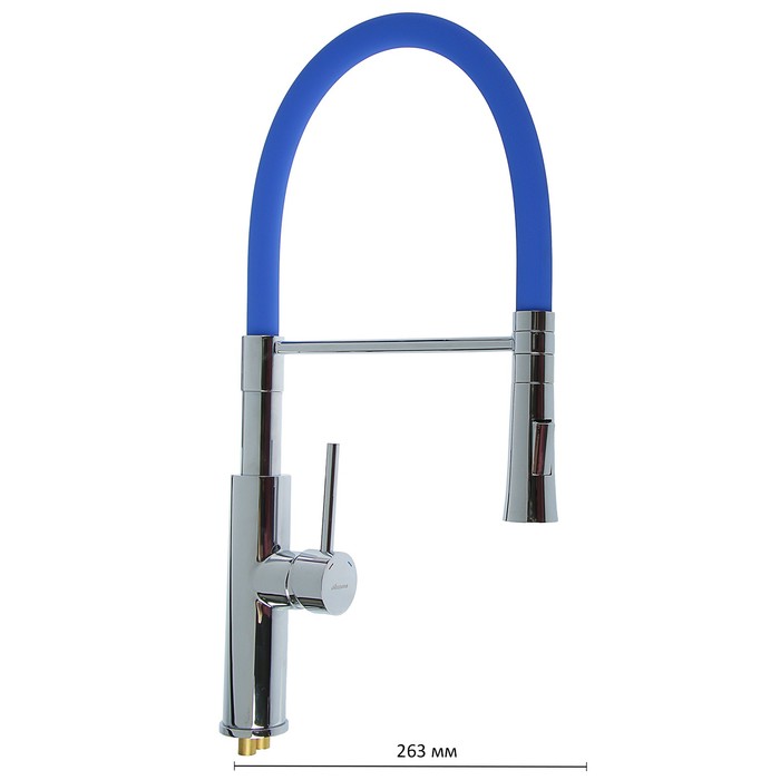 Cмеситель для кухни Accoona A4890M-1, однорычажный, латунь, синий/хром