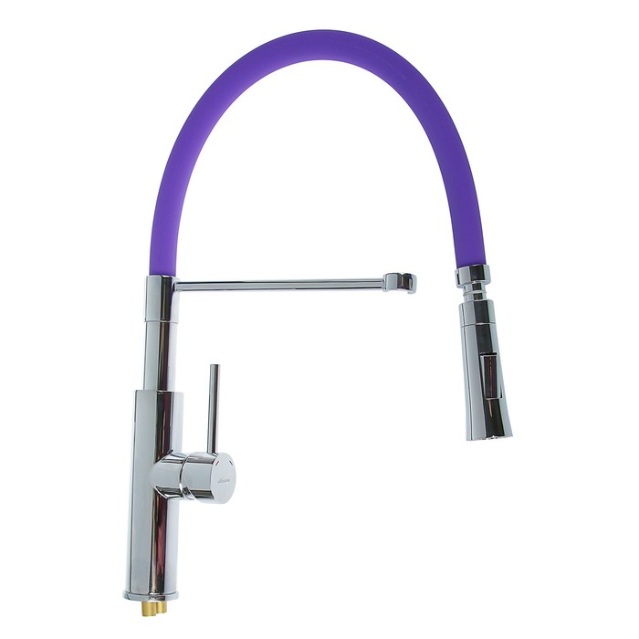 Cмеситель для кухни Accoona A4890S-1, однорычажный, латунь, фиолетовый/хром