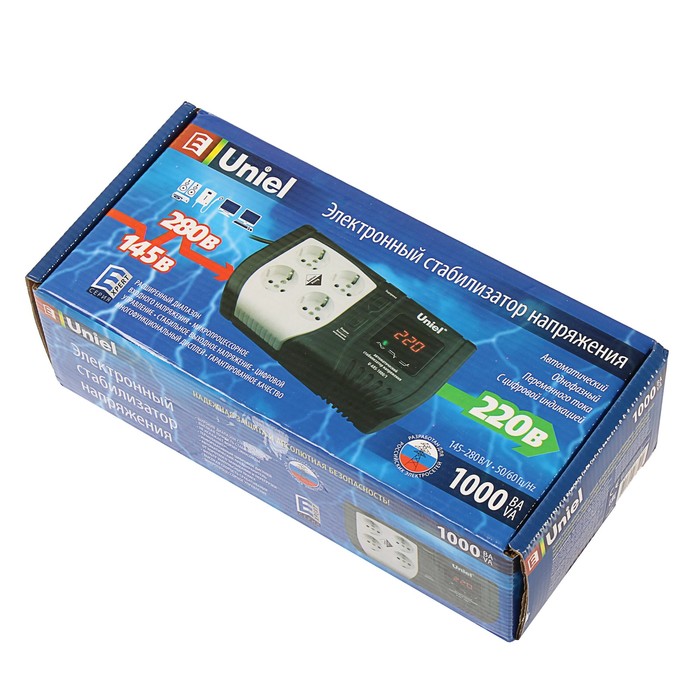 Стабилизатор Uniel серии Standard - Expert, 1000 ВА, U-ARS-1000/1