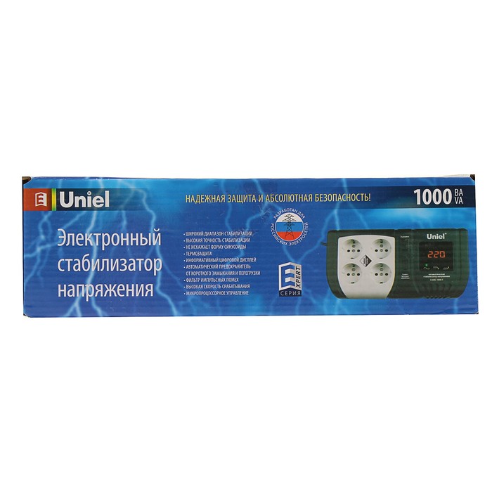 Стабилизатор Uniel серии Standard - Expert, 1000 ВА, U-ARS-1000/1