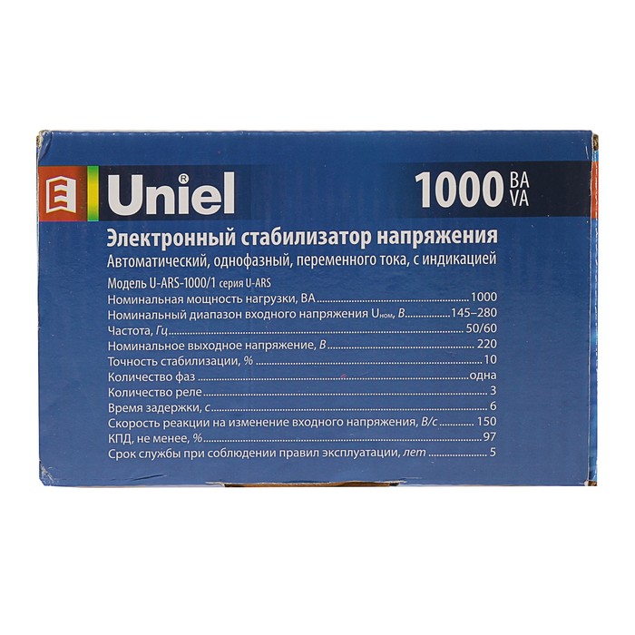 Стабилизатор Uniel серии Standard - Expert, 1000 ВА, U-ARS-1000/1