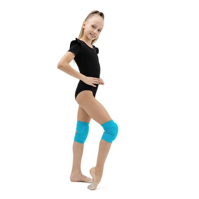 Наколенники для гимнастики и танцев с уплотнителем, размер XXS (3-5 лет), цвет бирюза