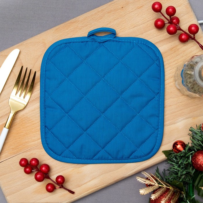 Прихватка "Доляна" Городок новогодний 17х17см,35% х/л,65% п/э,ватин 250г/м2