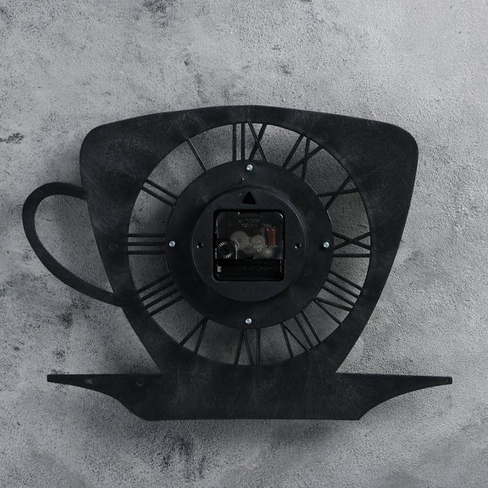 Часы настенные Чашка кофейная с блюдцем черная 31*33см УЦЕНКА