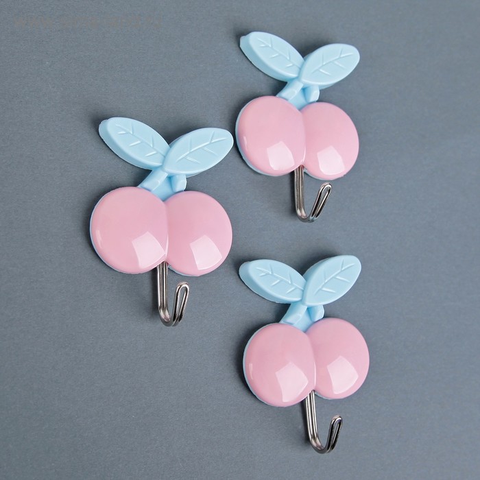 

Крючок на липучке «Ягодки», 3 шт, форма МИКС