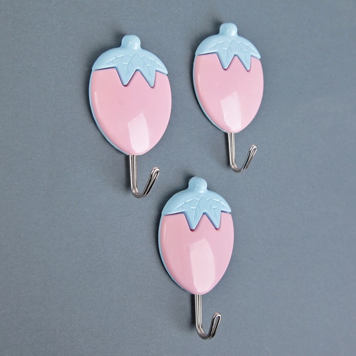 Набор крючков на липучке "Вишня" 3 шт