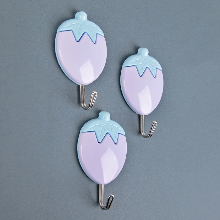 Набор крючков на липучке "Вишня" 3 шт