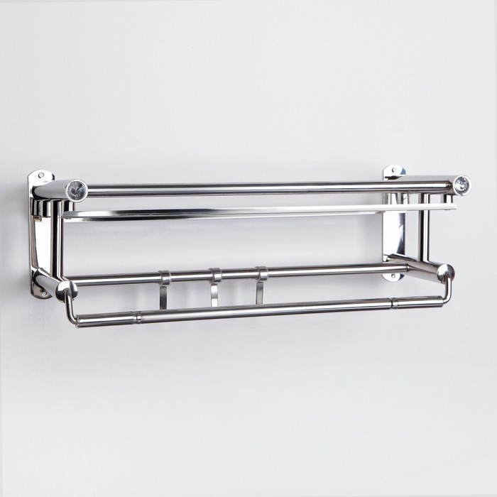 Полка с держателем полотенец 50х15х15,5 см
