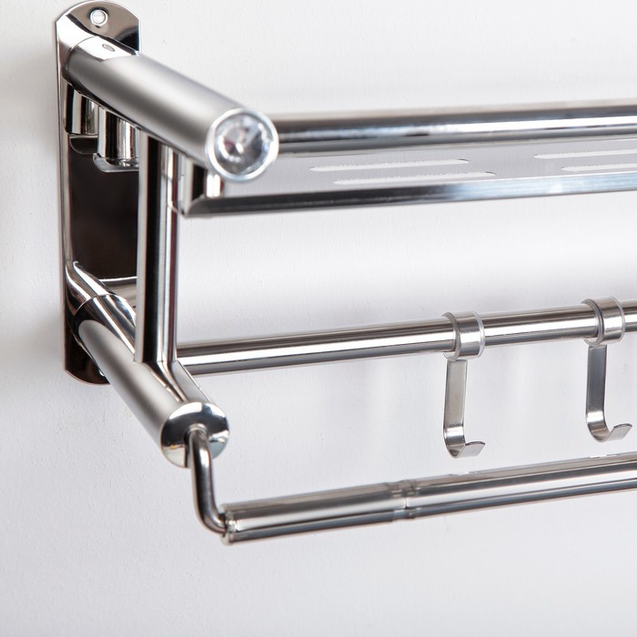 Полка с держателем полотенец 50х15х15,5 см