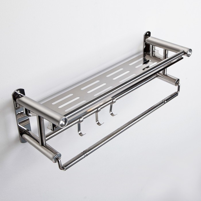 Полка с держателем полотенец 50х15х15,5 см