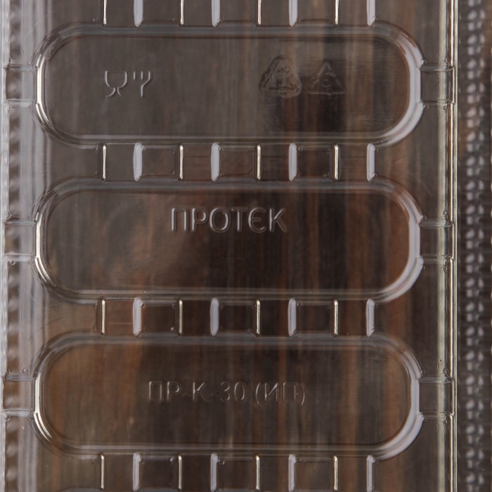 Контейнер одноразовый с неразъёмной крышкой ПР-К-30Н, 24,1×17,2×4,8 см, цвет прозрачный