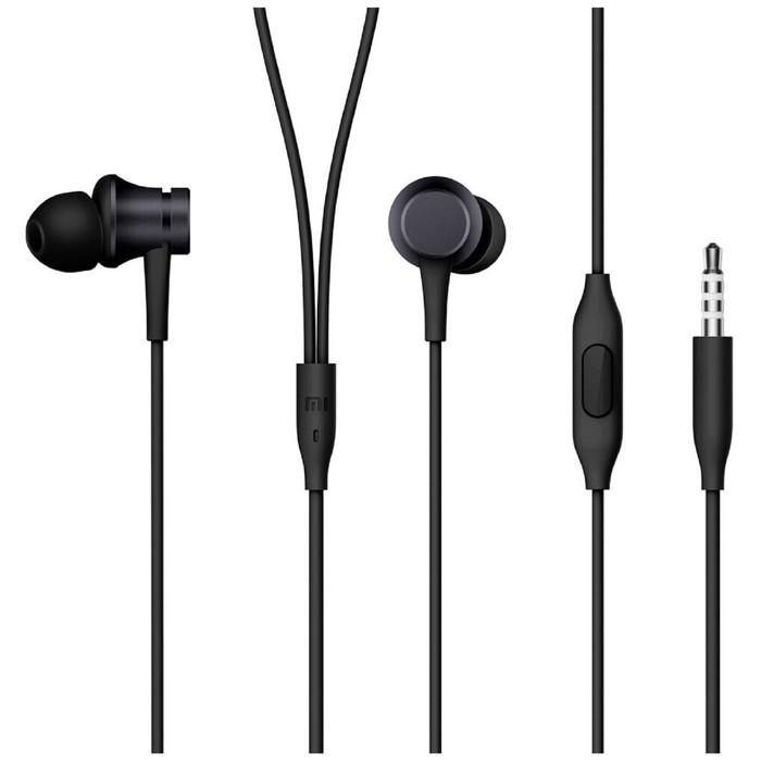 цена Наушники Xiaomi Mi In-Ear Basic ZBW4354TY, вакуумные, микрофон, 93 дБ, 3.5 мм,1.25 м, черные