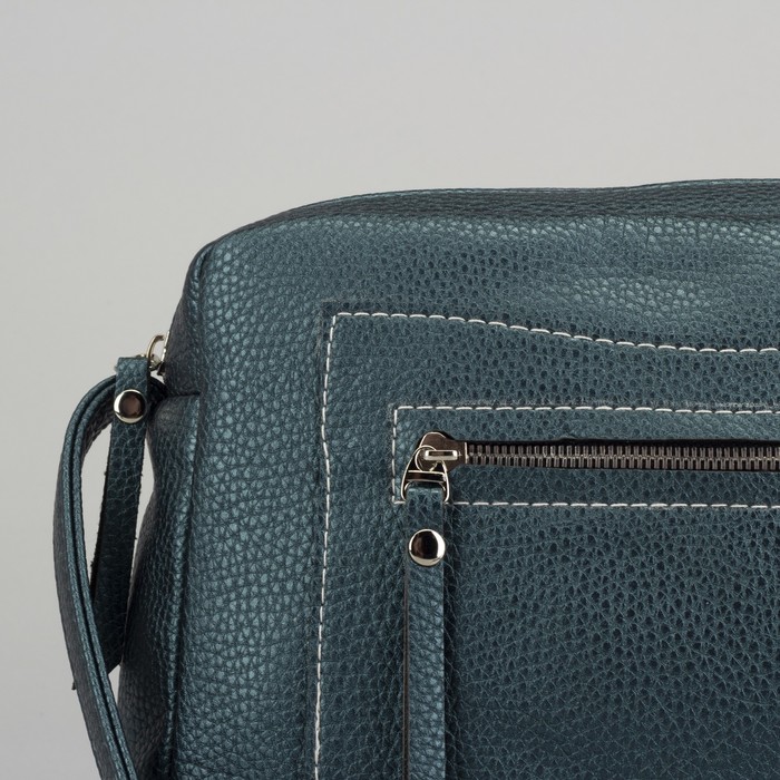 Сумка женская, отдел на молнии, наружный карман, цвет зелёный