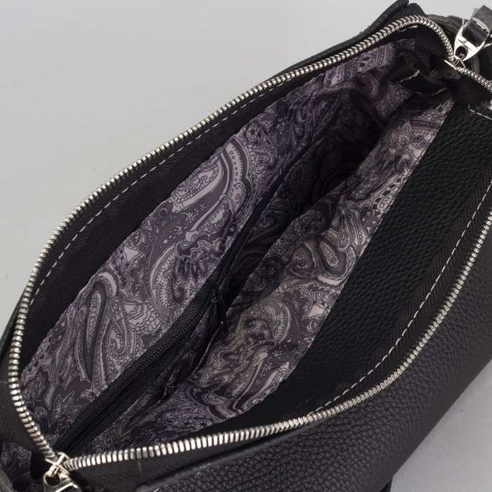 Сумка женская, отдел на молнии, наружный карман, регулируемый ремень, цвет чёрный