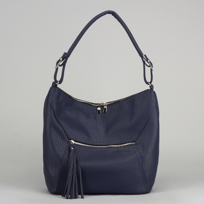 Сумка женская, отдел на молнии, 2 наружных кармана, цвет синий