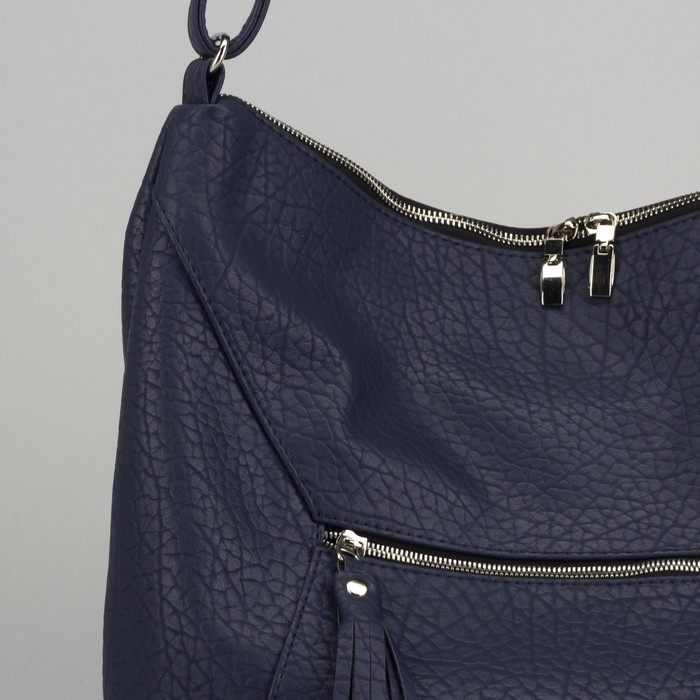 Сумка женская, отдел на молнии, 2 наружных кармана, цвет синий
