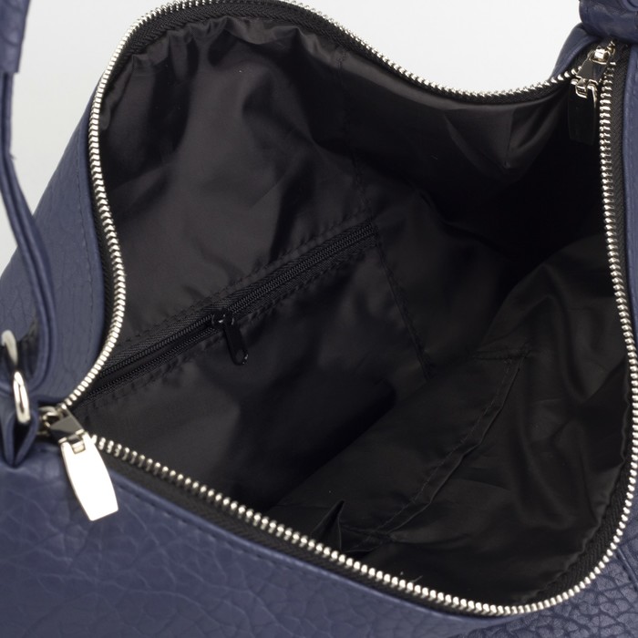 Сумка женская, отдел на молнии, 2 наружных кармана, цвет синий