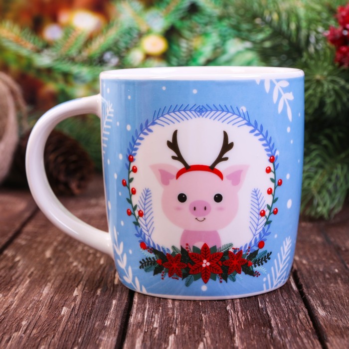 Набор кружка 350 мл, подставка под чайный пакетик "С Новым годом"