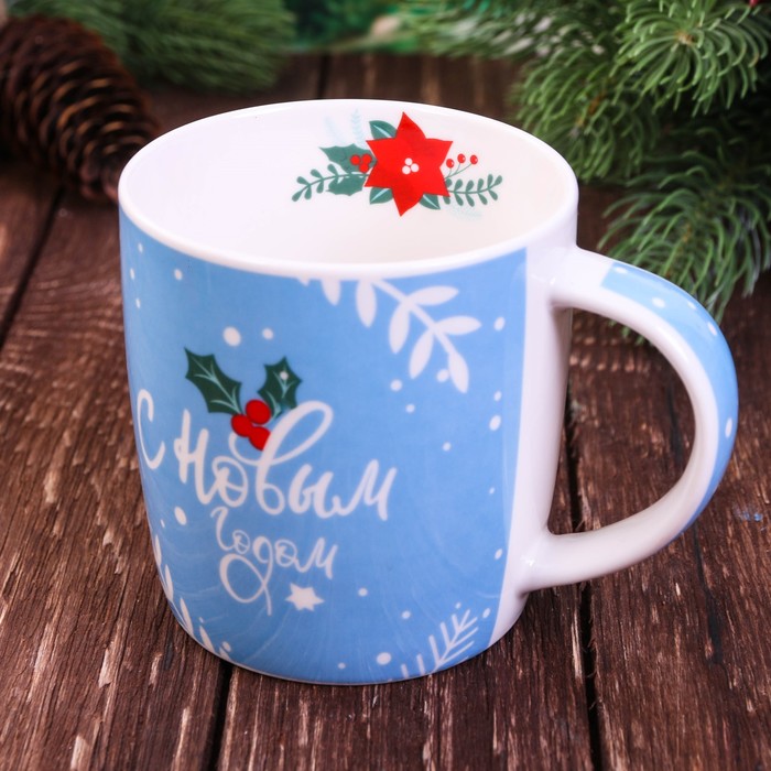 Набор кружка 350 мл, подставка под чайный пакетик "С Новым годом"