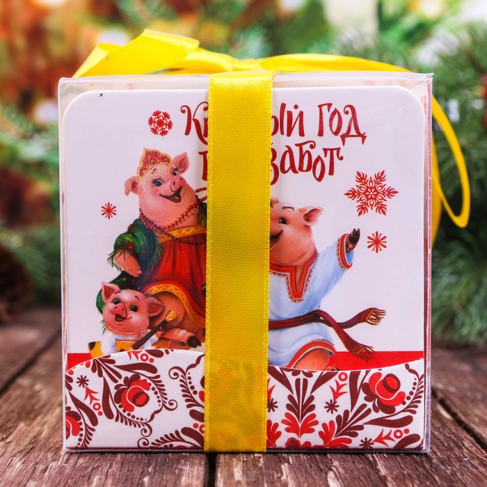 Набор кружка 350 мл, подставка "Удачного года",