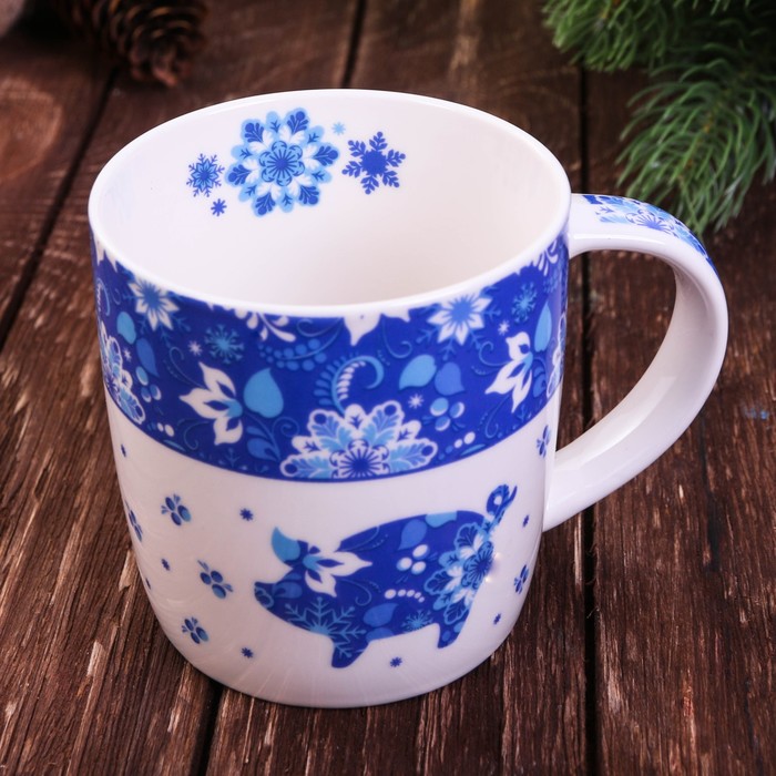 Набор кружка 350 мл, подставка "С Новым годом"