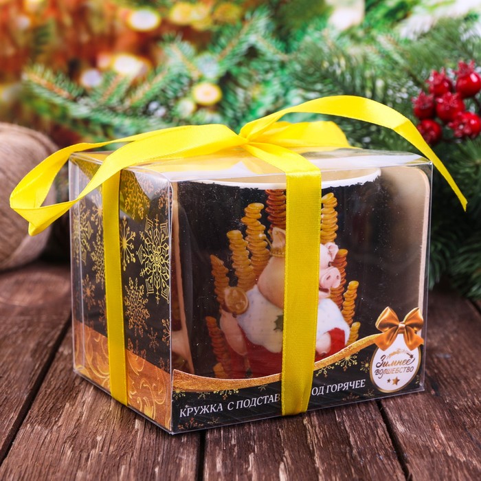 Набор кружка 350 мл, подставка "Денежного года"