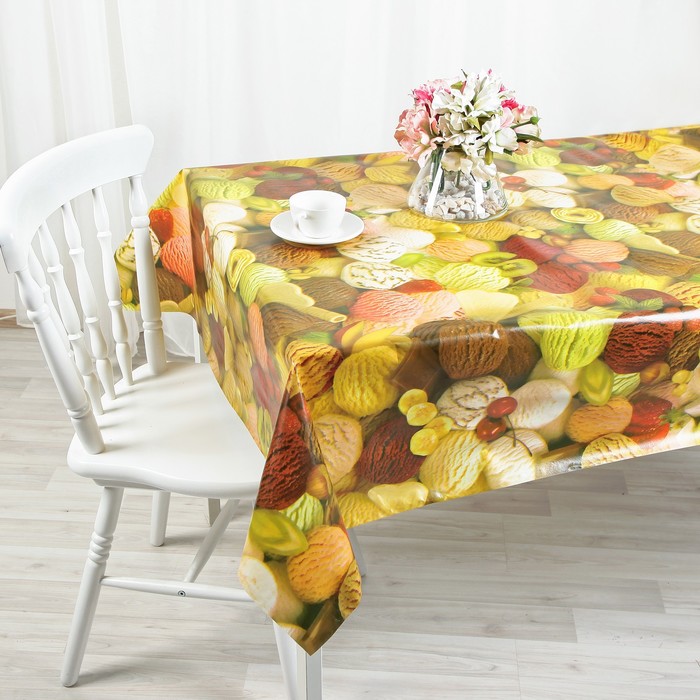 Клеенка столовая на нетканой основе (рулон 20 метров), ширина 124 см, толщина 0,07 мм 1585562