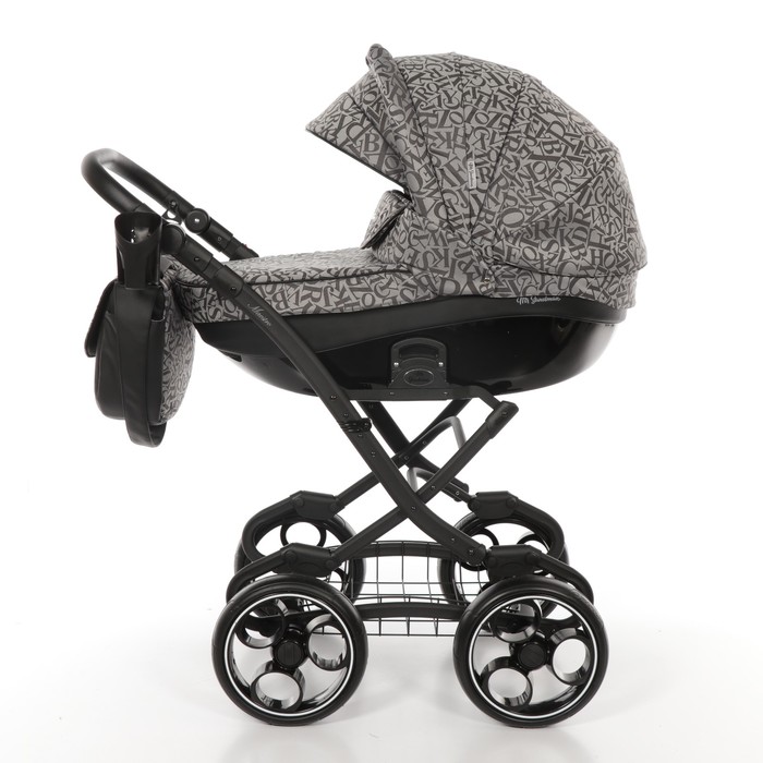 Коляска 2 в 1 Maestro, 50% эко-кожа, платиновый алфавит
