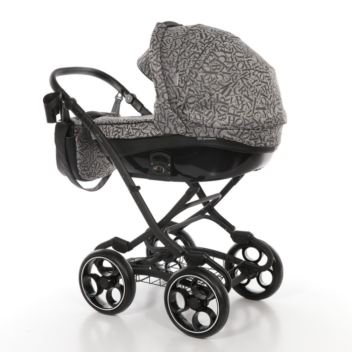 Коляска 2 в 1 Maestro, 50% эко-кожа, платиновый алфавит