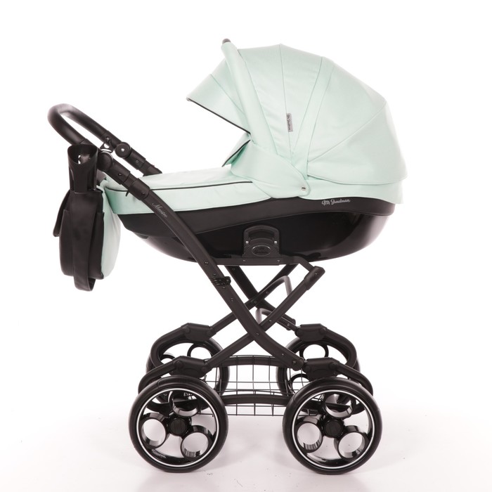 Коляска 2 в 1 Maestro, 50% эко-кожа, мятный бриз