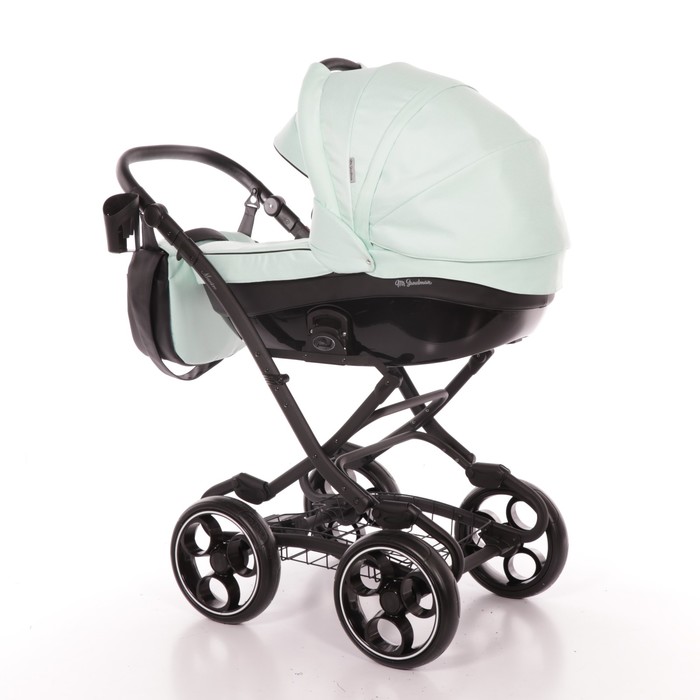 Коляска 2 в 1 Maestro, 50% эко-кожа, мятный бриз
