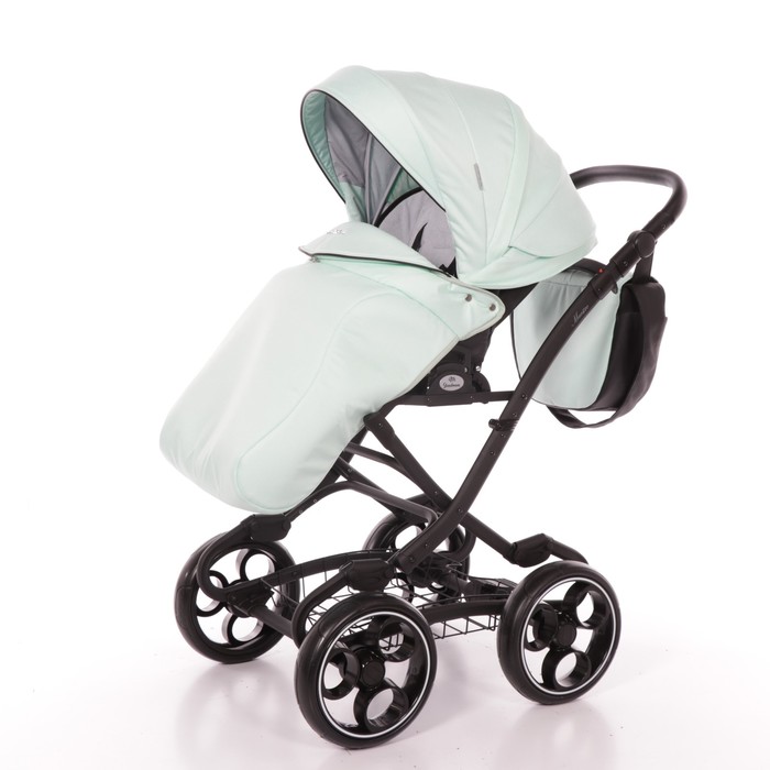Коляска 2 в 1 Maestro, 50% эко-кожа, мятный бриз