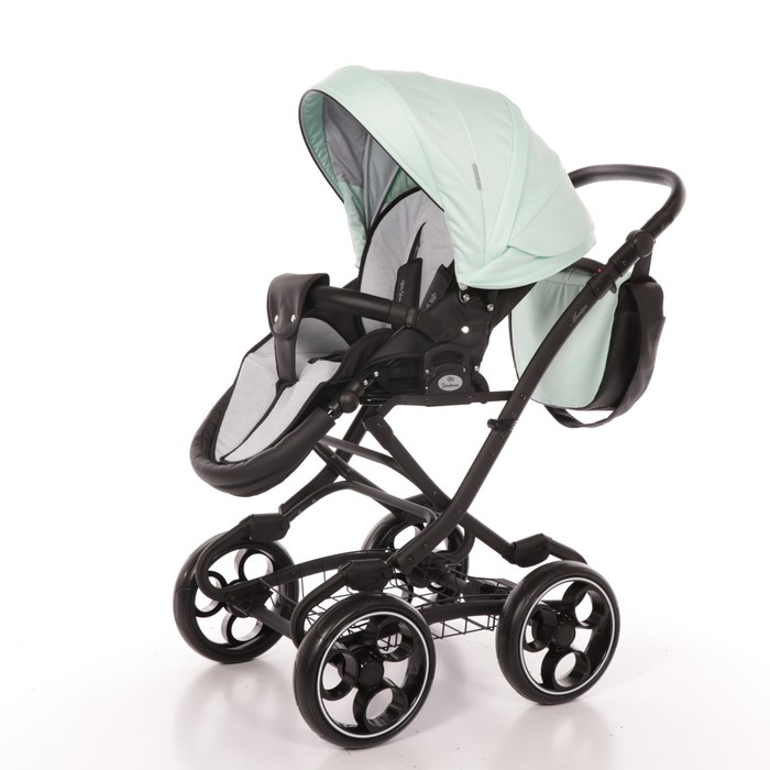 Коляска 2 в 1 Maestro, 50% эко-кожа, мятный бриз