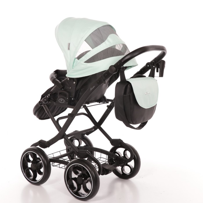 Коляска 2 в 1 Maestro, 50% эко-кожа, мятный бриз