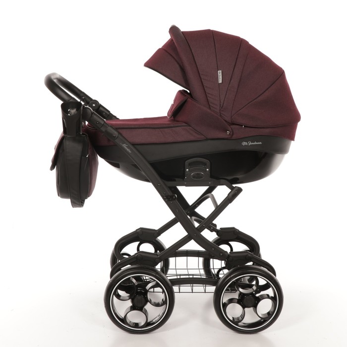 Коляска 2 в 1 Maestro, 50% эко-кожа, бордовый