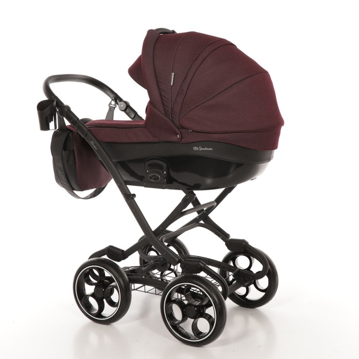 Коляска 2 в 1 Maestro, 50% эко-кожа, бордовый