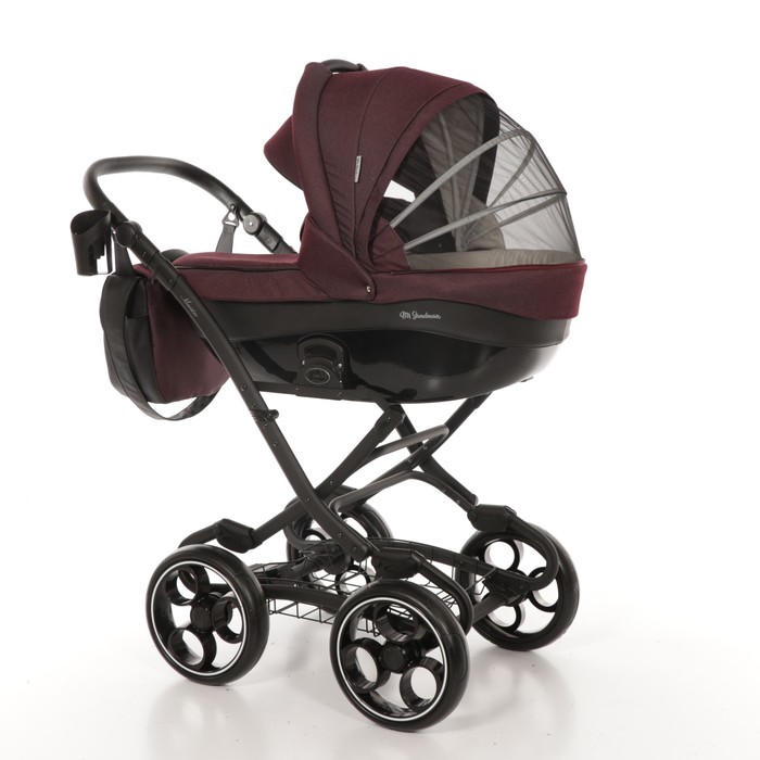 Коляска 2 в 1 Maestro, 50% эко-кожа, бордовый