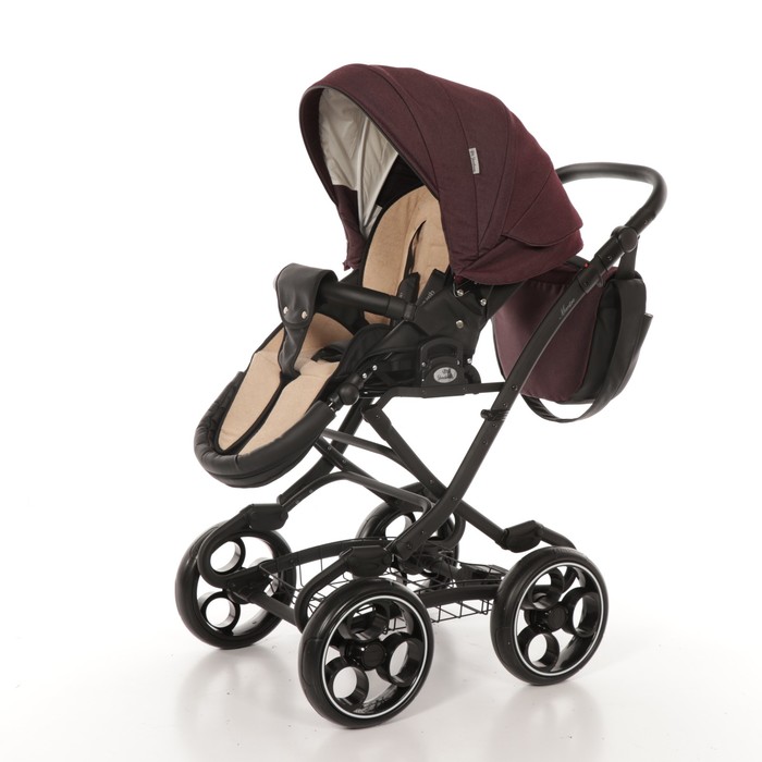 Коляска 2 в 1 Maestro, 50% эко-кожа, бордовый